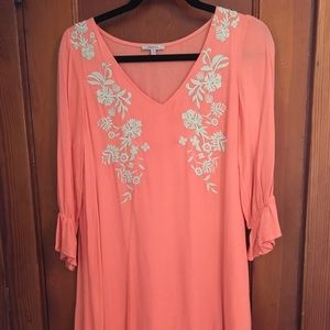 Embroidered Pink Dress